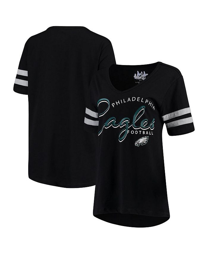 Touch Women s Black Philadelphia Eagles Triple Play V Neck T shirt