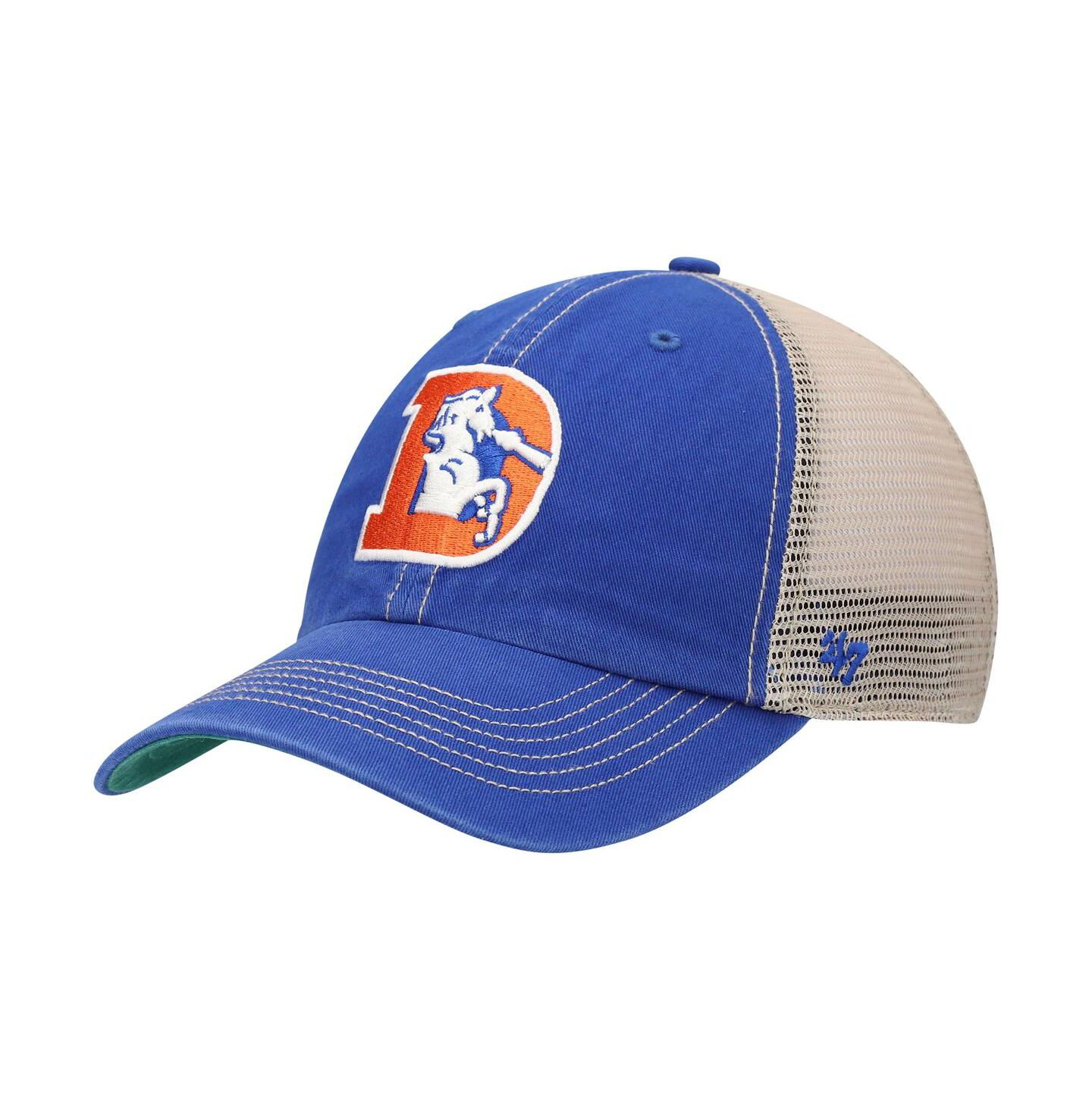 Мужская кепка '47 Brand Royal, Natural Denver Broncos Legacy Trawler Trucker Clean Up Snapback Hat — фото 3