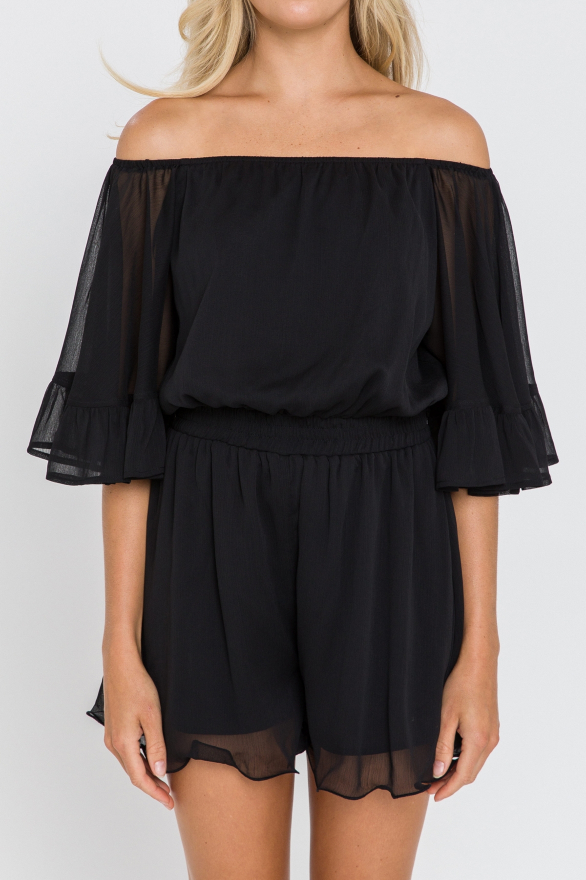 Endless Rose Women's Ruffled Sleeve Romper