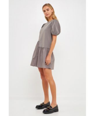 Women's Knit Woven Mixed Dress