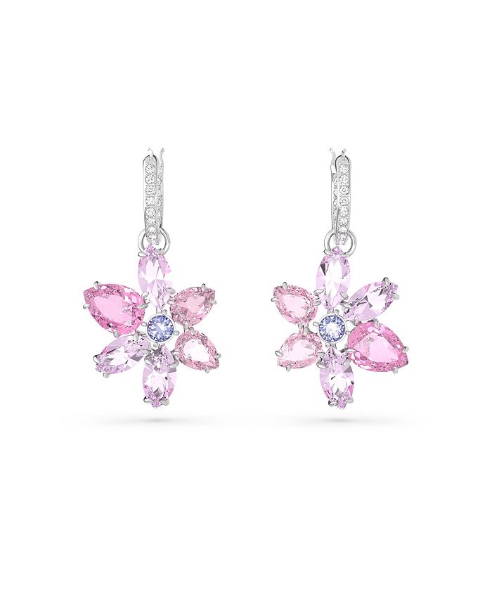 Swarovski Crystal Mixed Cuts Flower Gema Drop Earrings - Macy's