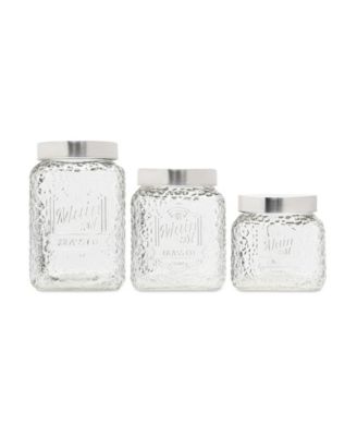 Glass Farmhouse 3-pc. Canister Set