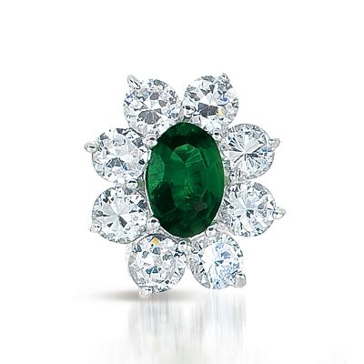 Sterling Silver White Gold Plated Flower Shape Earrings