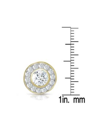 Sterling Silver Cubic Zirconia Halo Stud Earrings