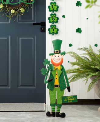 36" H St. Patrick's Metal Leprechaun Yard Stake or Standing Decor or Wall Decor
