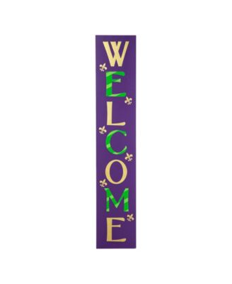 42" H Mardi Gras Welcome Wooden Porch Sign