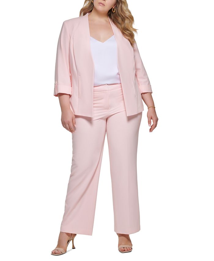Calvin Klein Plus Size Open-Front Jacket & Highline Pants & Reviews - Wear  to Work - Women - Macy's