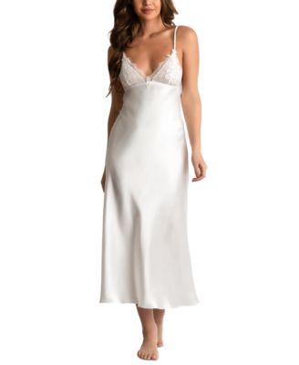 Linea Donatella - Women's Satin Lace-Trim Nightgown