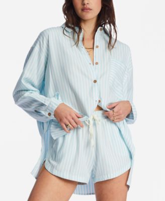 Billabong - Juniors' In The Tide Road Trippin Oversized Button Shirt