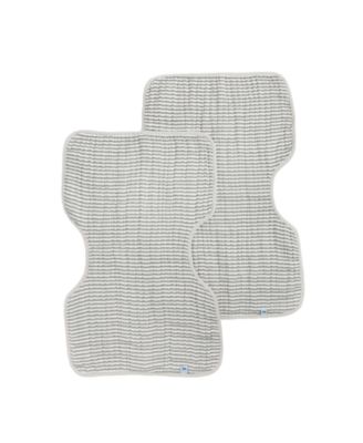Little Unicorn Baby Girls and Baby Boys Cotton Muslin Baby Burp Cloth Pack of 2 - Gray Stripe 25$