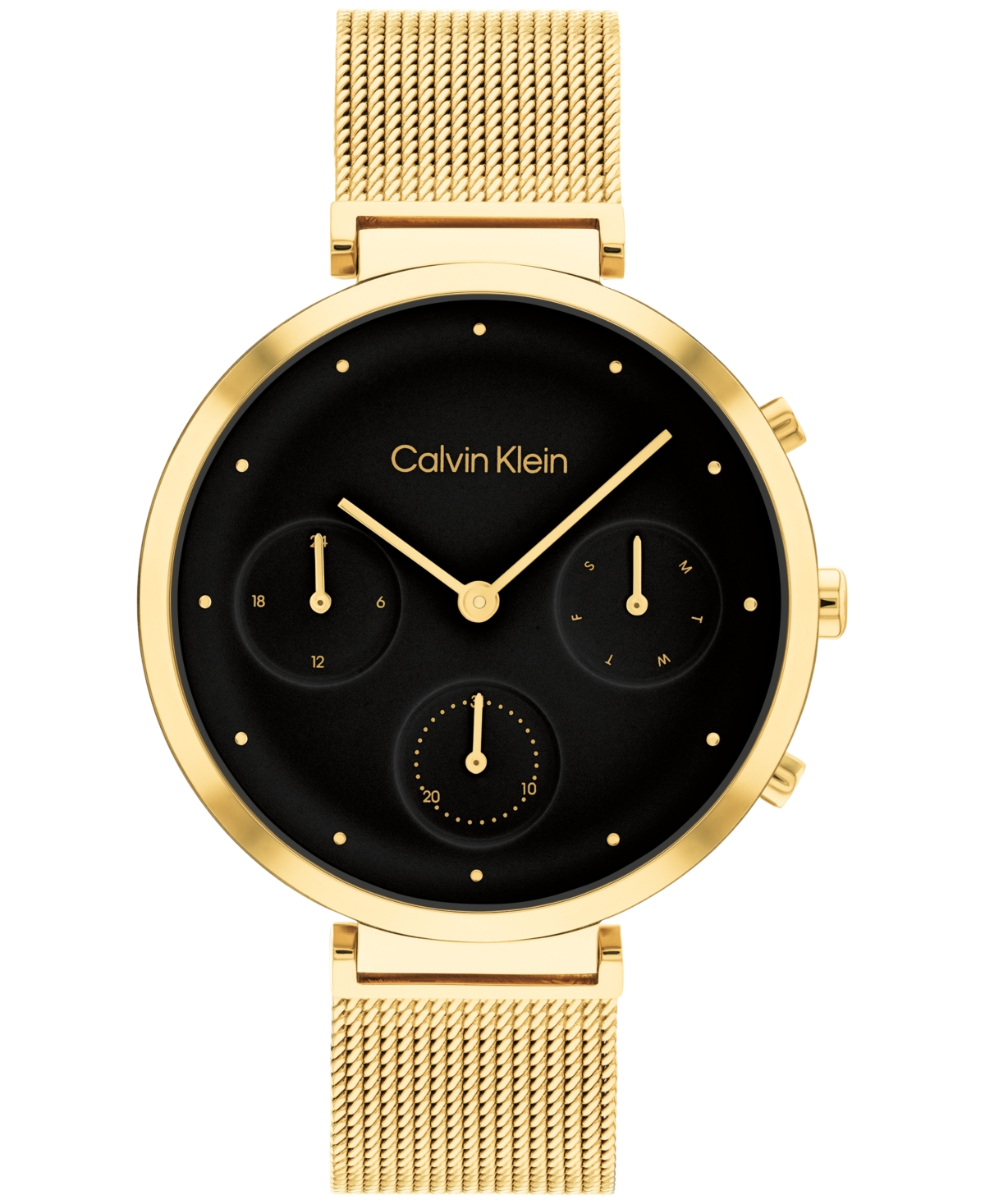 Calvin Klein Women's Gold-tone Stainless Steel Mesh Bracelet Watch 36.5mm