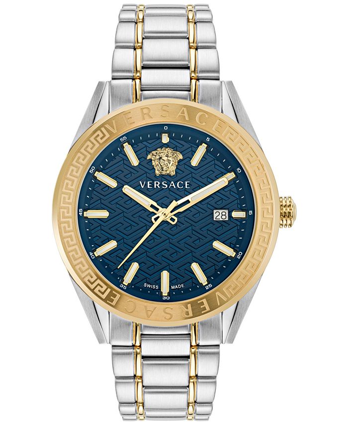 Versace Men s Swiss V Code Two Tone Bracelet Watch 42mm Macy s