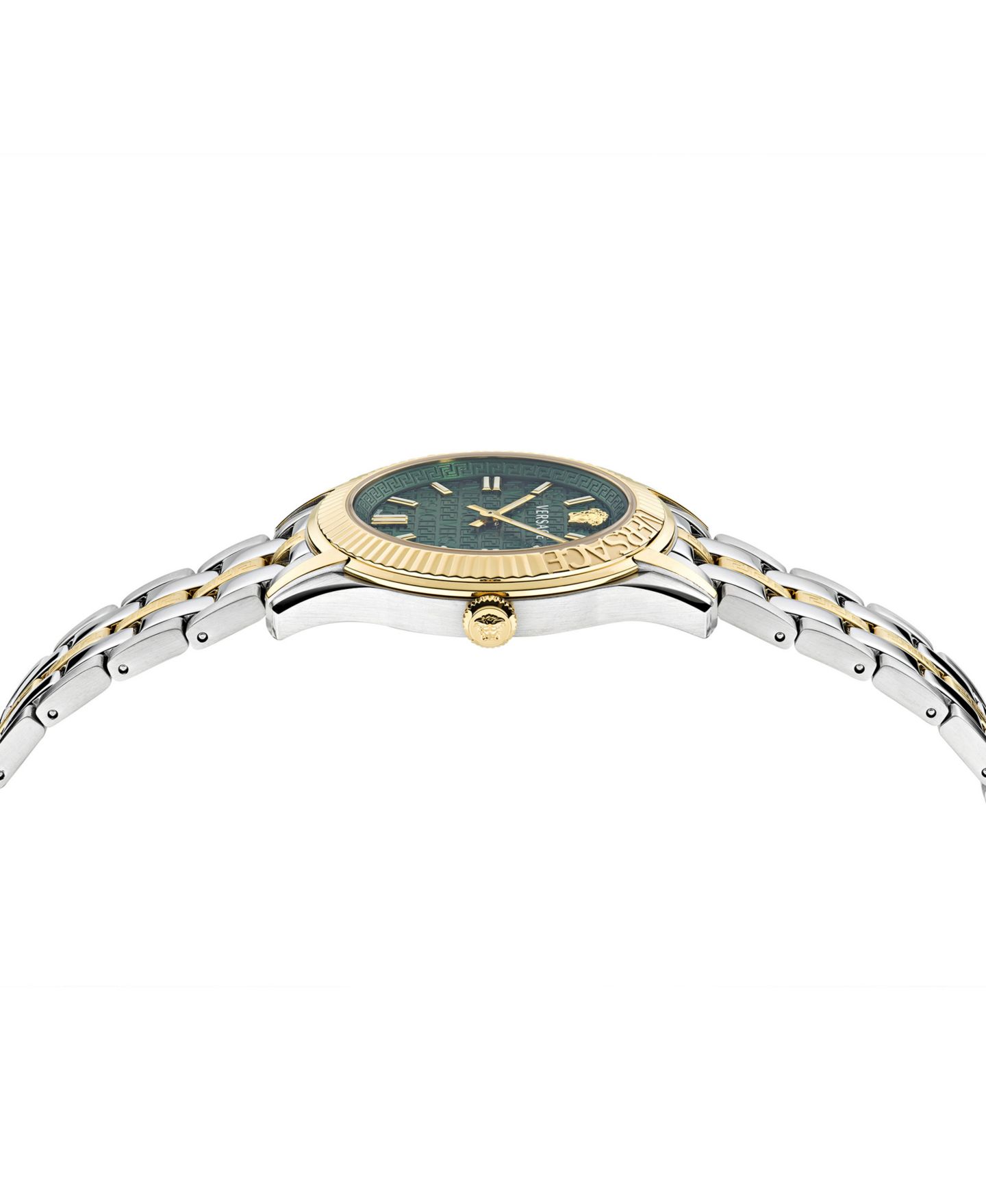 Женские часы Versace Swiss Greca Time Two Tone Stainless Steel Bracelet Watch 35mm, цвет: Двухцветный — фото 2