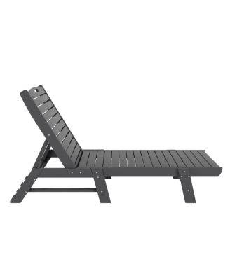 Poly Reclining Outdoor Patio Chaise Lounge Chair Adjustable