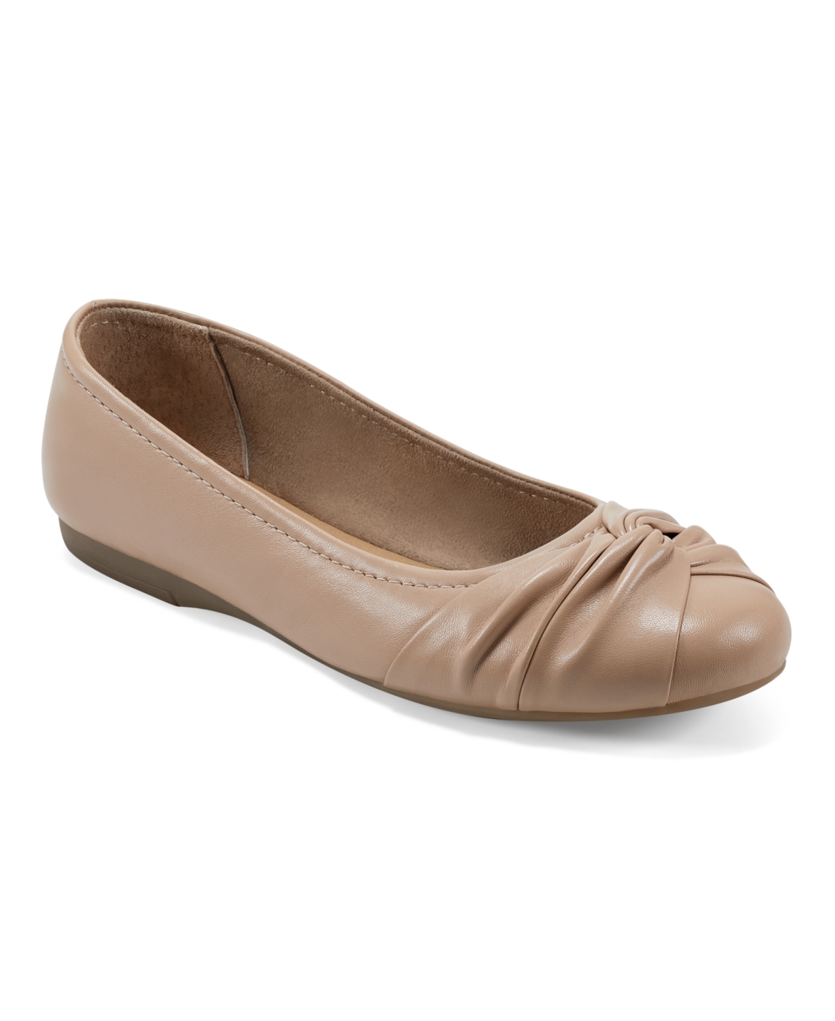 Shop Earth Women's Jacci Lightweight Round Toe Slip-on Dress Flats In Medium Natural Leather