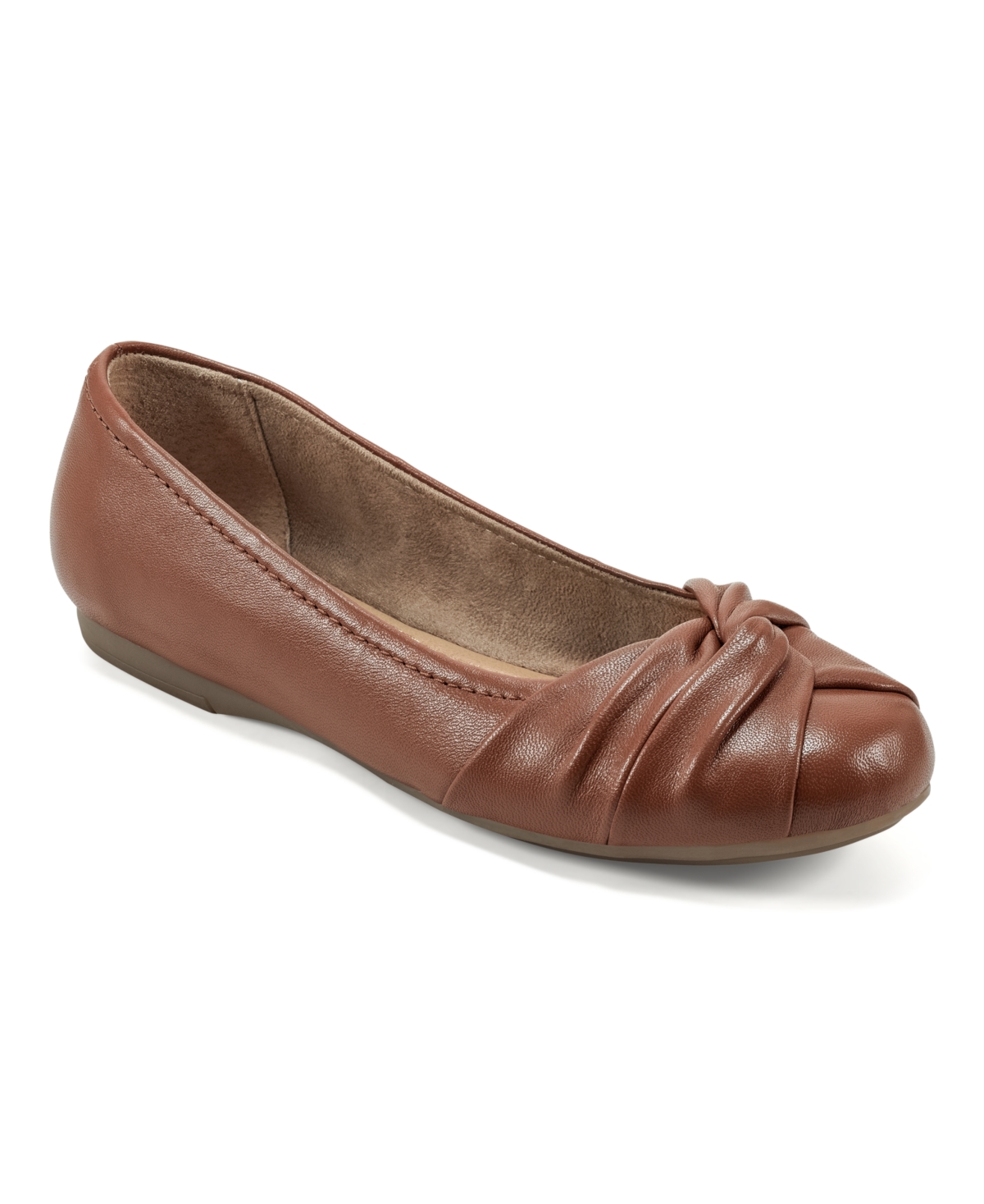 Shop Earth Women's Jacci Lightweight Round Toe Slip-on Dress Flats In Dark Natural Leather