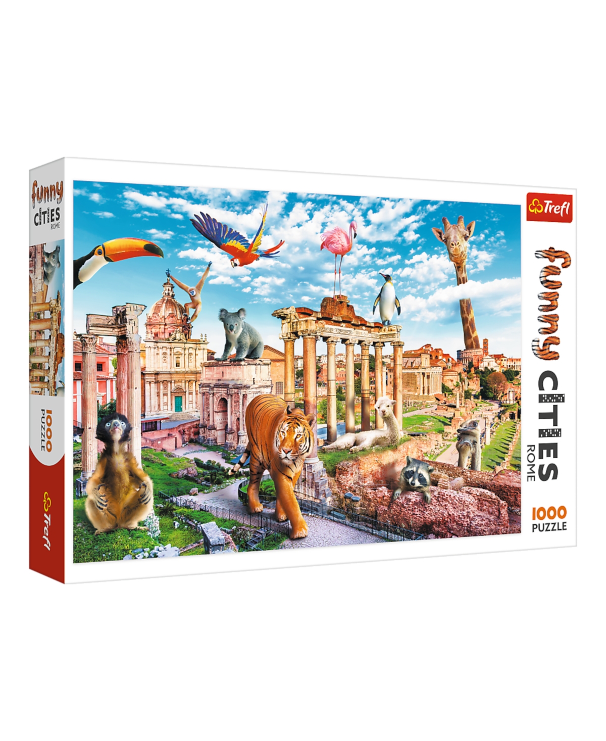 Trefl Kids' Red Funny Cities 1000 Piece Puzzle- Wild Rome In Multi