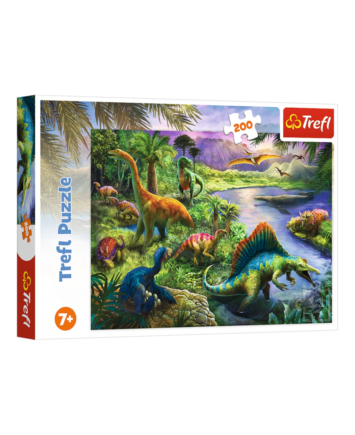 Trefl Red 200 Piece Kids Puzzle- Predatory Dinosaurs In Multi