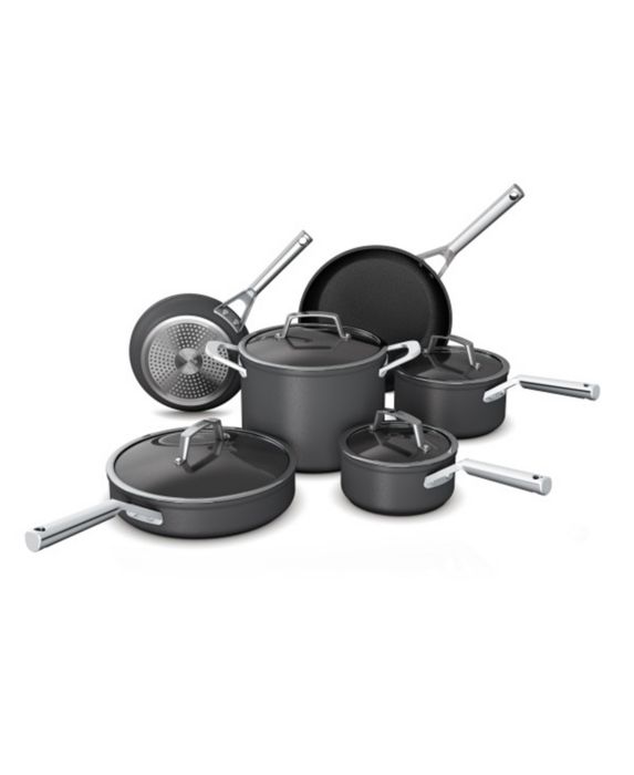 Ninja Foodi NeverStick Premium Hard-Anodized Cookware Set, 10 Piece, Black