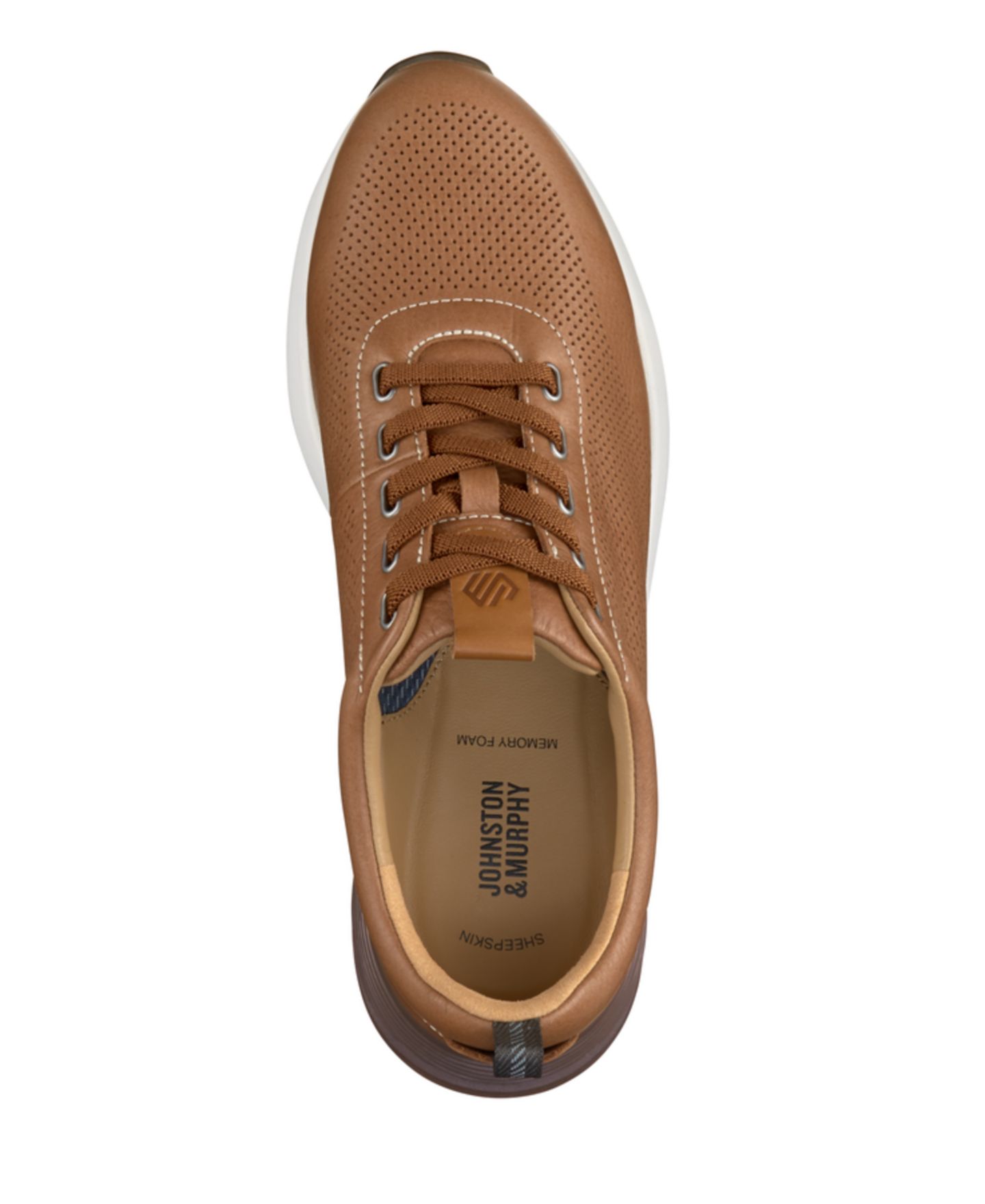 Мужские брюки Johnston & Murphy Leather Kinnon Perforated Jogger, цвет: Рыжевато-коричневый — фото 4
