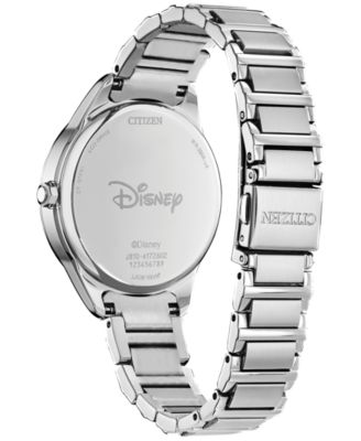 Eco-Drive Women's Disney Disco Minnie Mouse Stainless Steel Bracelet Watch 37mm