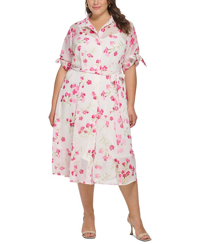 Macy's calvin klein plus dresses on sale