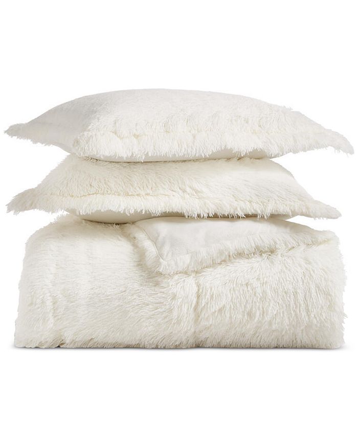 Home Design Shaggy FauxFur 3Pc. Comforter Set, King, Created for Macy