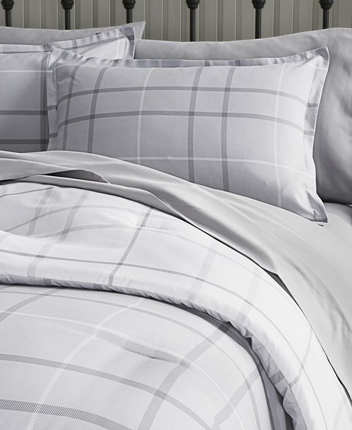 Home Design TwoTone Grid 2Pc. Comforter Set, Twin, Created for Macy's