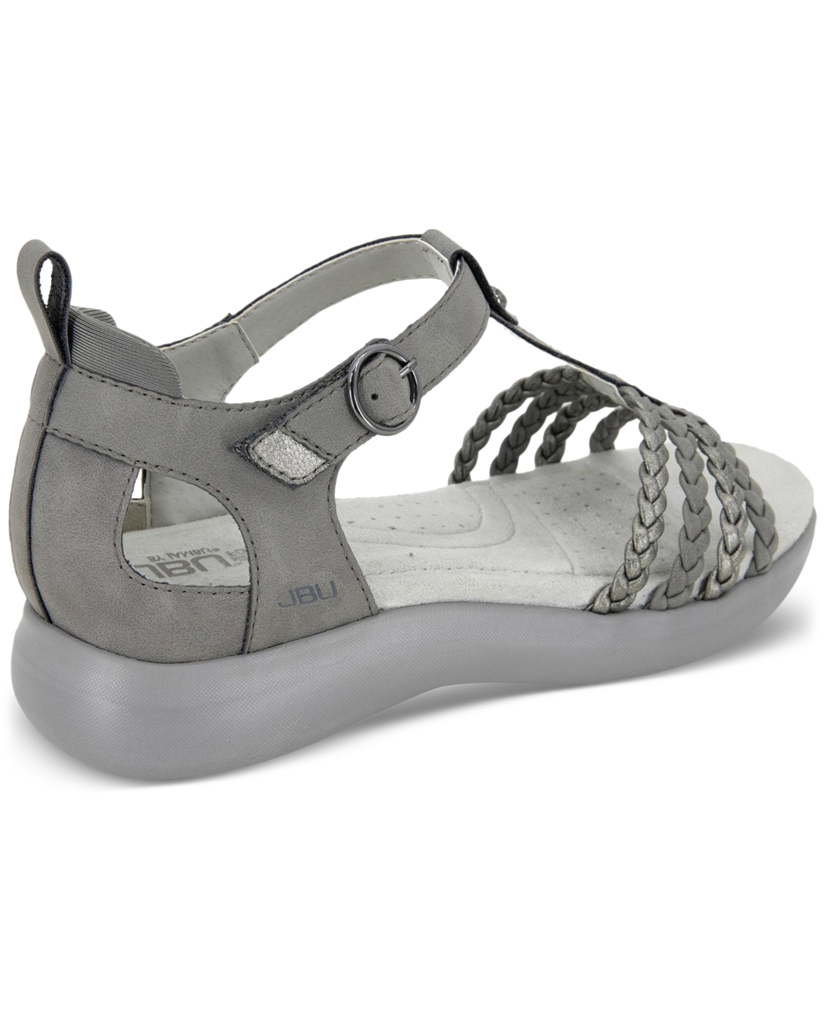 Jbu Women's Prague T-Strap Sport Sandals -gunmetal