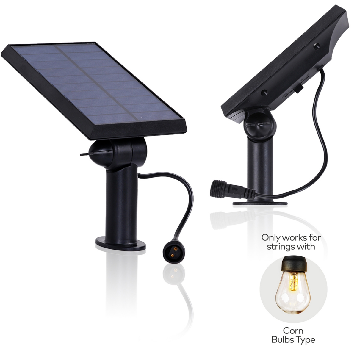 2W Solar Panel fitted for 's Solar String Lights Only - Black