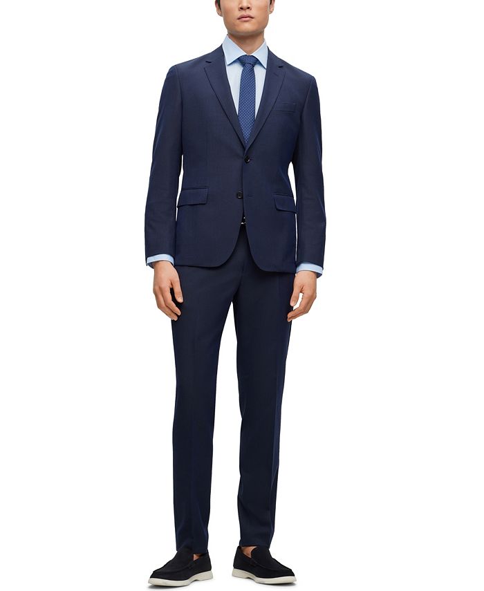 Hugo Boss Men's Micro-Patterned Performance-Stretch Cloth Slim-Fit Suit ...