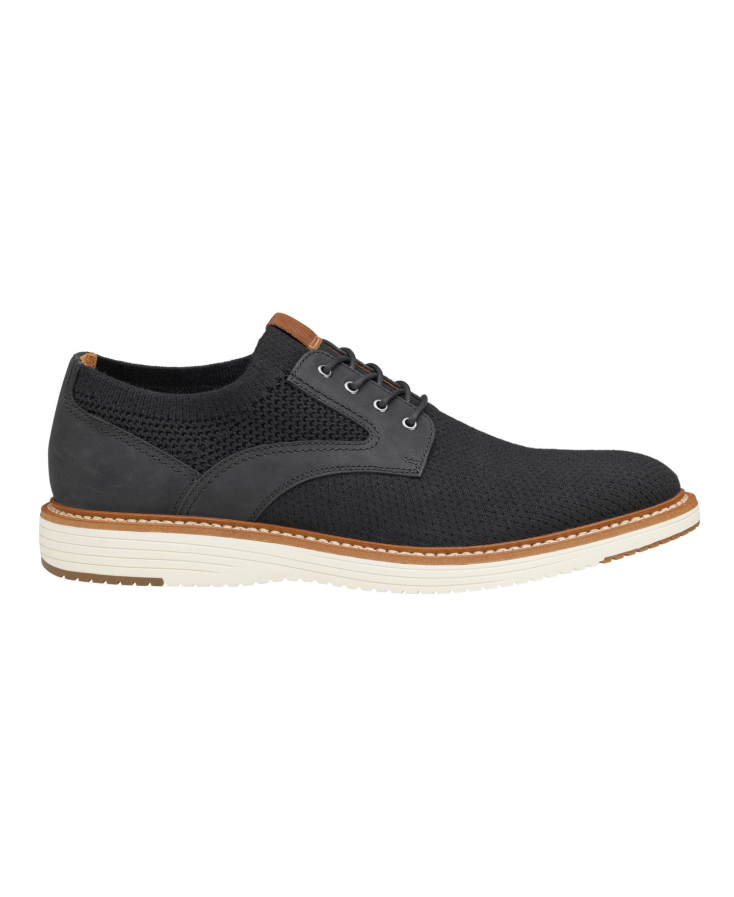 Мужские туфли Johnston & Murphy Upton Knit Plain Toe Dress Shoes, цвет: Чёрный — фото 2