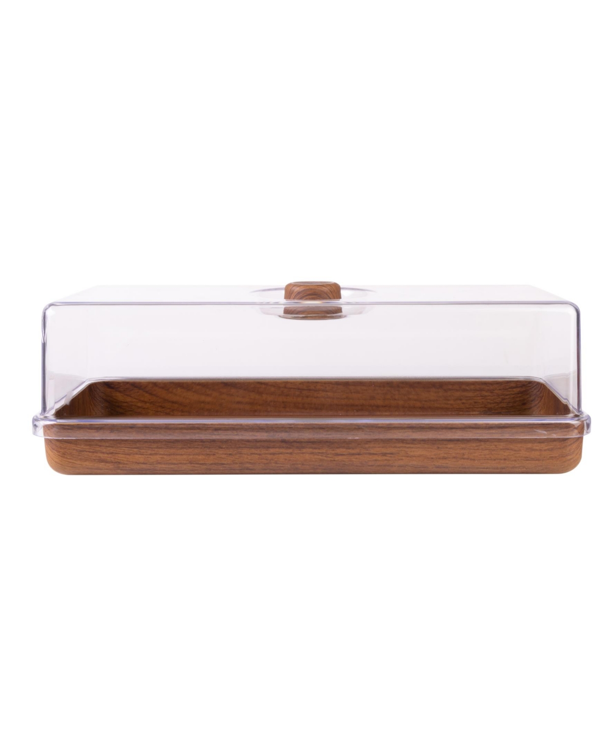 Luxe Party Mahogany Collection Bread and Cake Tray with Cover - Wood
