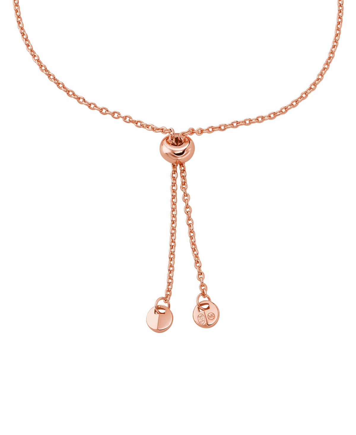 Shop Michael Kors Tapered Baguette And Pave Slider Bracelet In Rose Gold