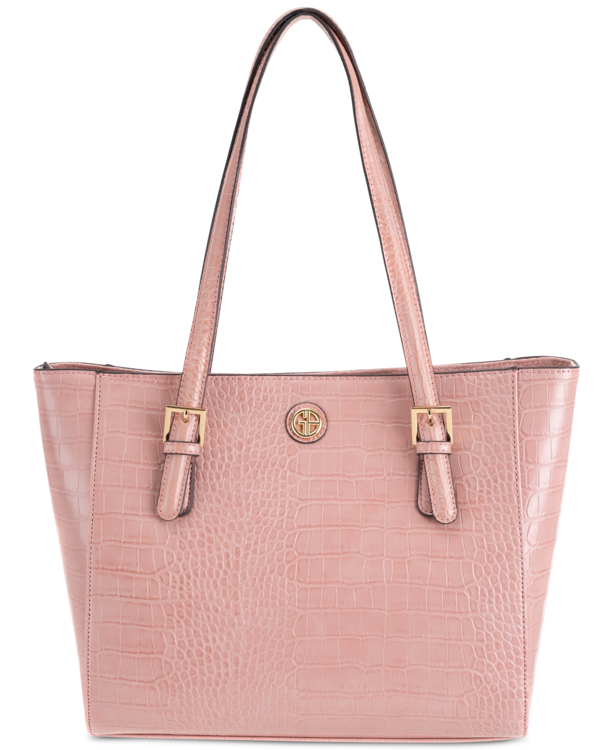 Croc-Embossed Tote, Created for Macy's - Dusty Pink