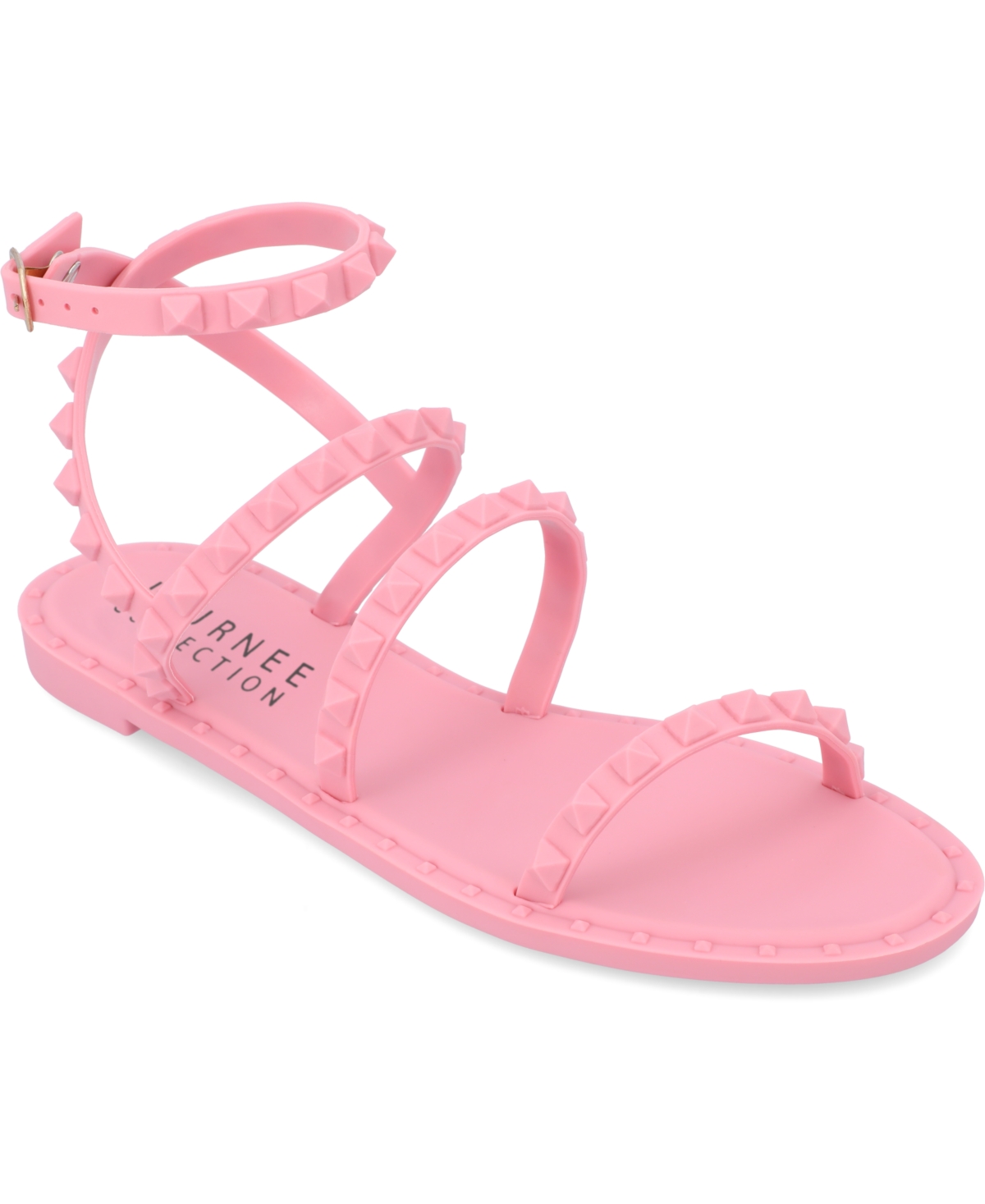 Journee Collection Women's Saphira Studded Jelly Sandals In Pink