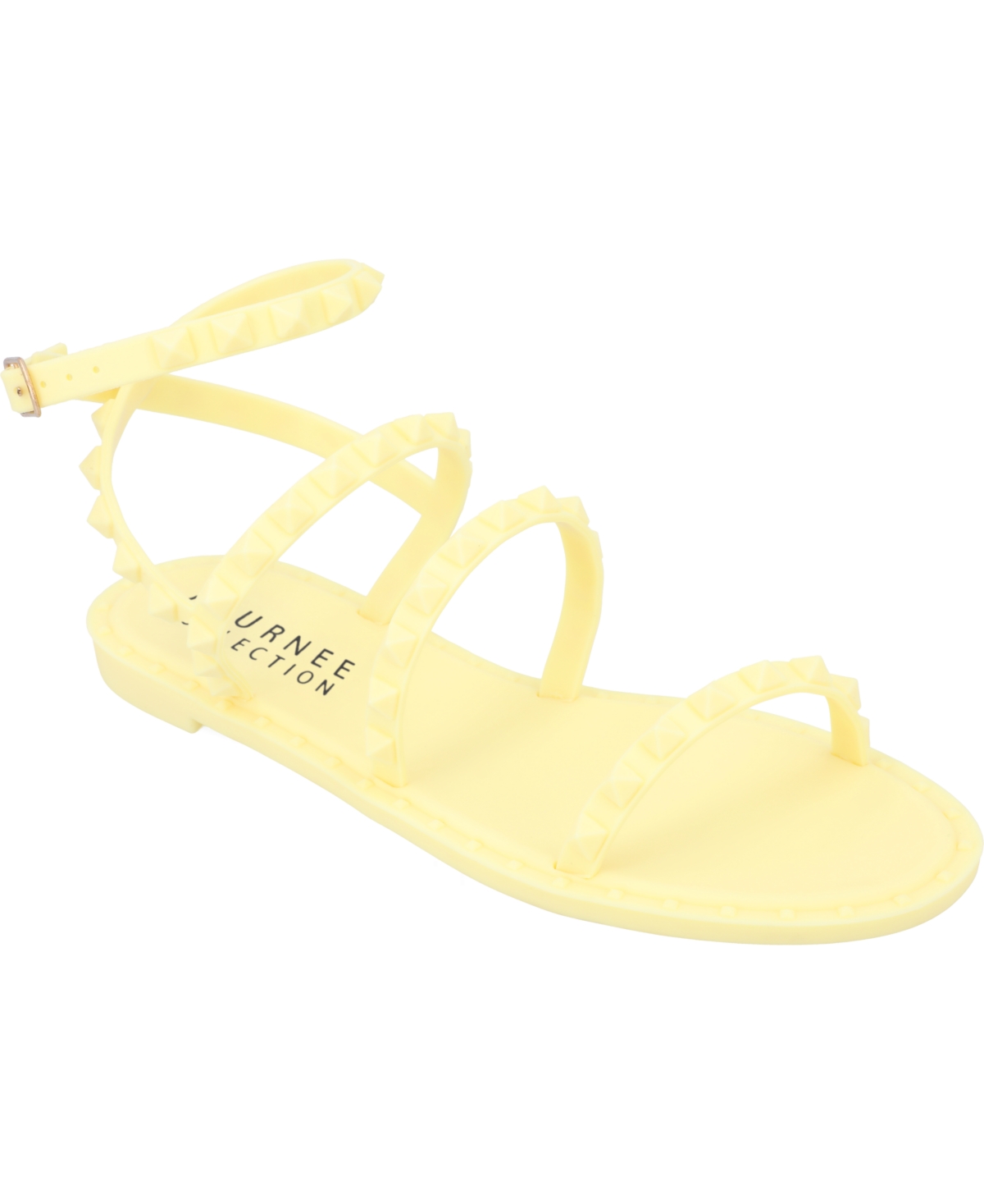 Shop Journee Collection Women's Saphira Studded Jelly Sandals In Yellow