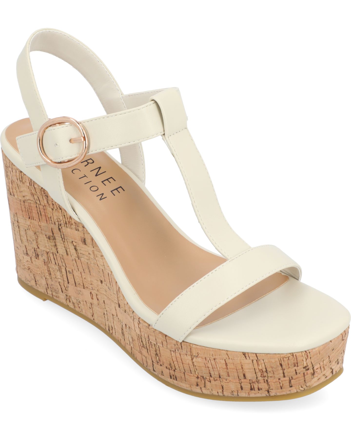 Женские сандалии Journee Collection Matildaa Platform Wedge, цвет: Костяной — фото 1