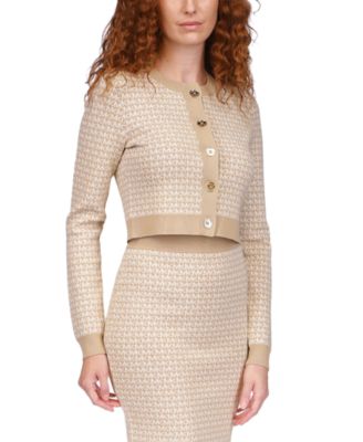 Michael Kors - Women's Metallic Logo Cropped Cardigan