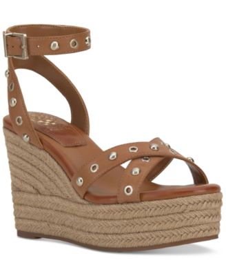 Vince Camuto - Feegella Studded Ankle-Strap Platform Wedge Sandals