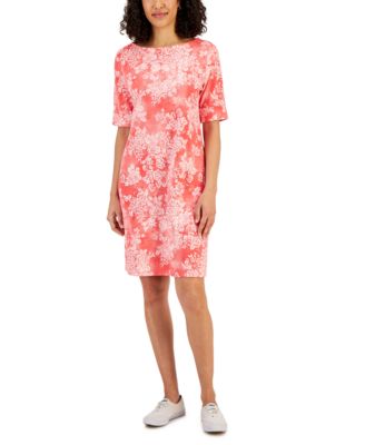 Karen Scott - Women's Floral-Print Elbow-Sleeve Dress
