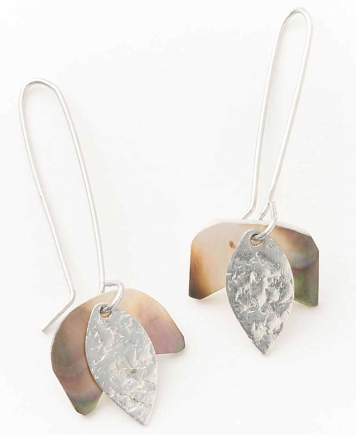 Silver-Tone Tulip Earrings - Charcoal