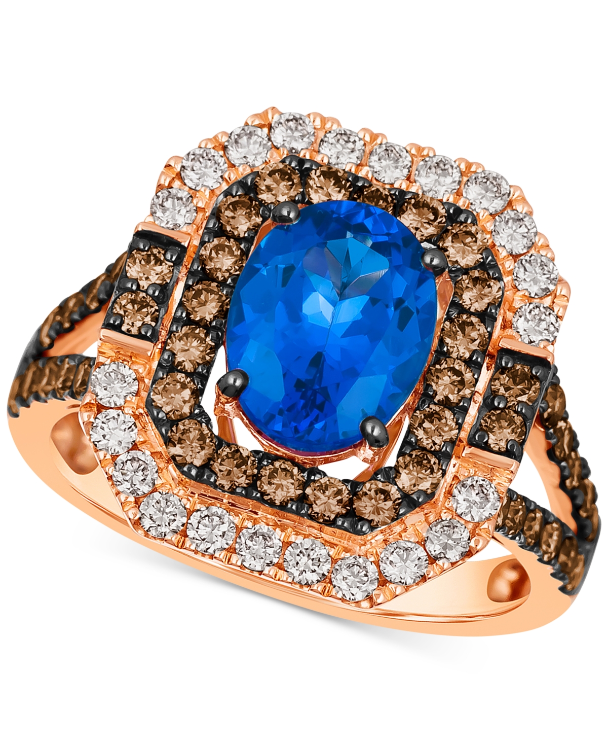 Le Vian Blueberry Tanzanite (1-3/4 ct. t.w.), Chocolate Diamonds (7/8 ct. t.w.) & Nude Diamonds (3/8 ct. t.w.) Ring in 14k Rose Gold