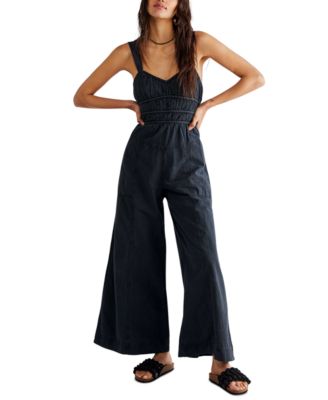 Free People - Women's After All Cotton Ruched Jumpsuit