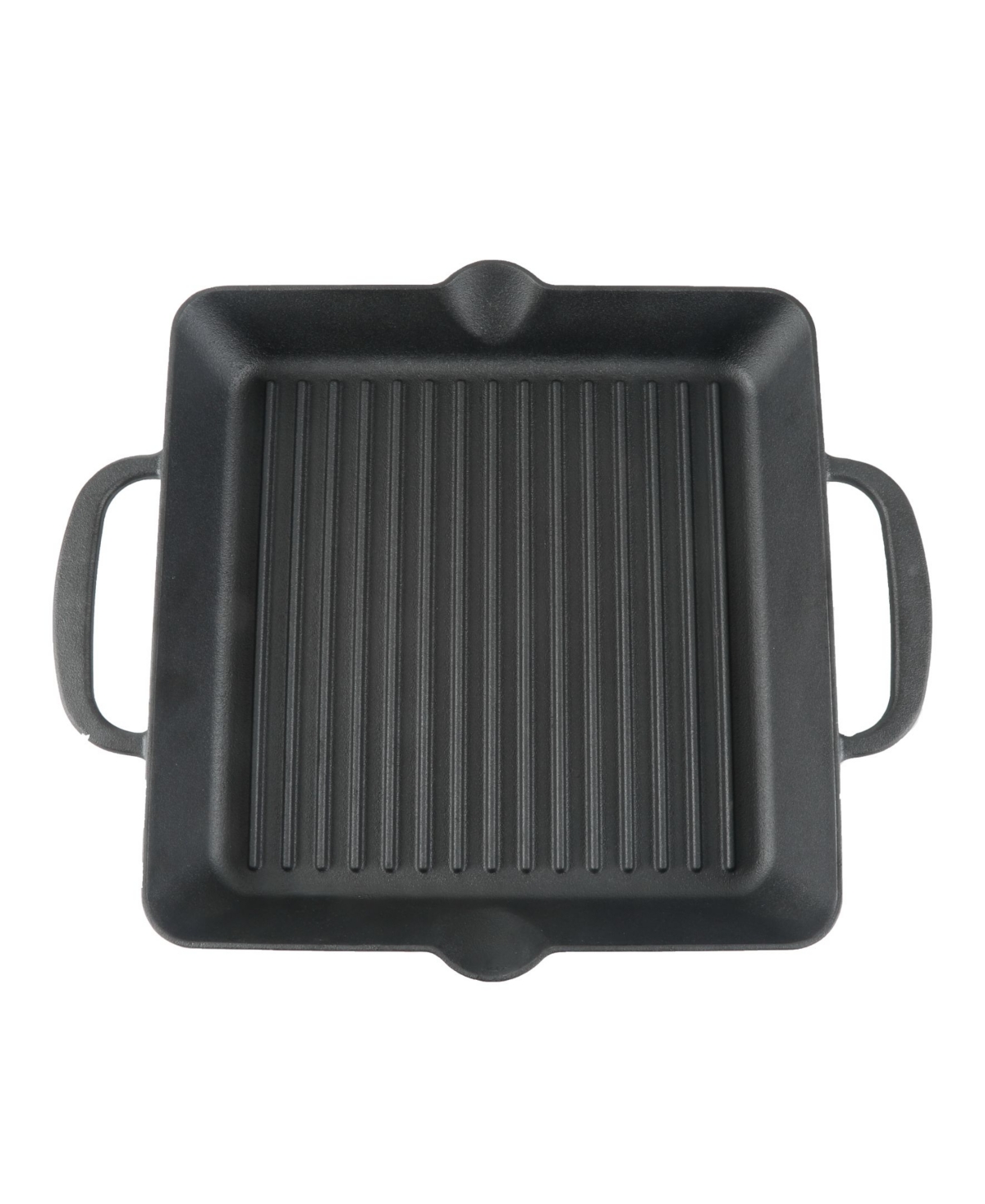 Martha Stewart Cast Iron 12" Pre-seasoned Square Grill In Black