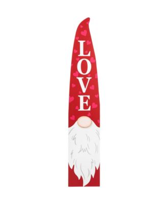 42" H Valentine's Wooden Gnome Porch Decor