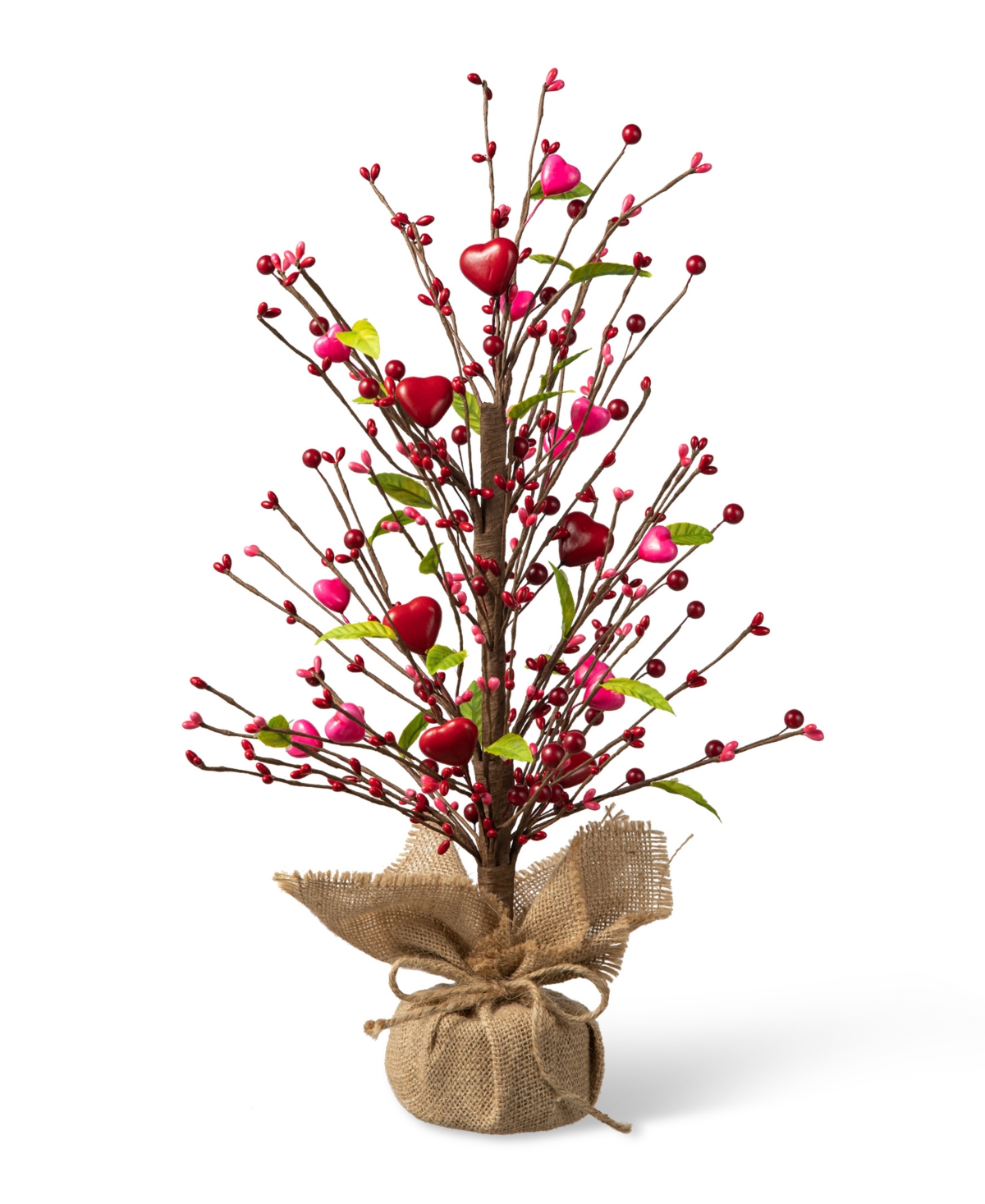 Glitzhome 20" H Valentine's Berry Heart Table Tree In Multi
