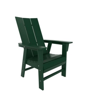 7 Piece Outdoor Patio Dining Table and Modern Adirondack Armchair Set