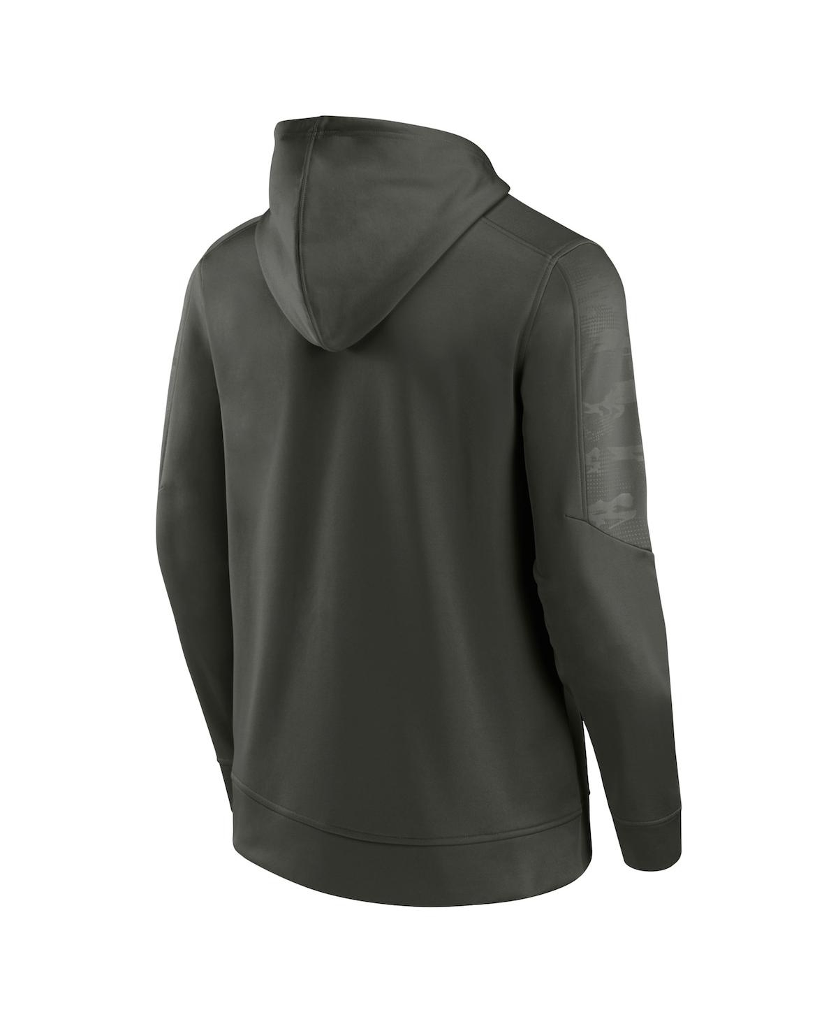 Fanatics Branded Olive Wisconsin Badgers Oht Military Appreciation Guardian Pullover Hoodie In Olive