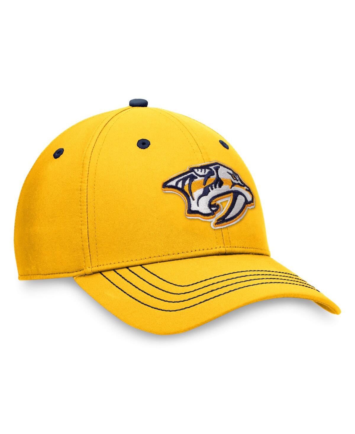 Shop Fanatics Men's  Gold Nashville Predators Authentic Pro Rink Flex Hat
